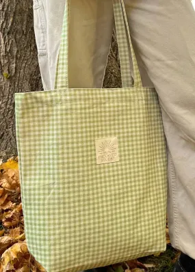 Sage Gingham Tote