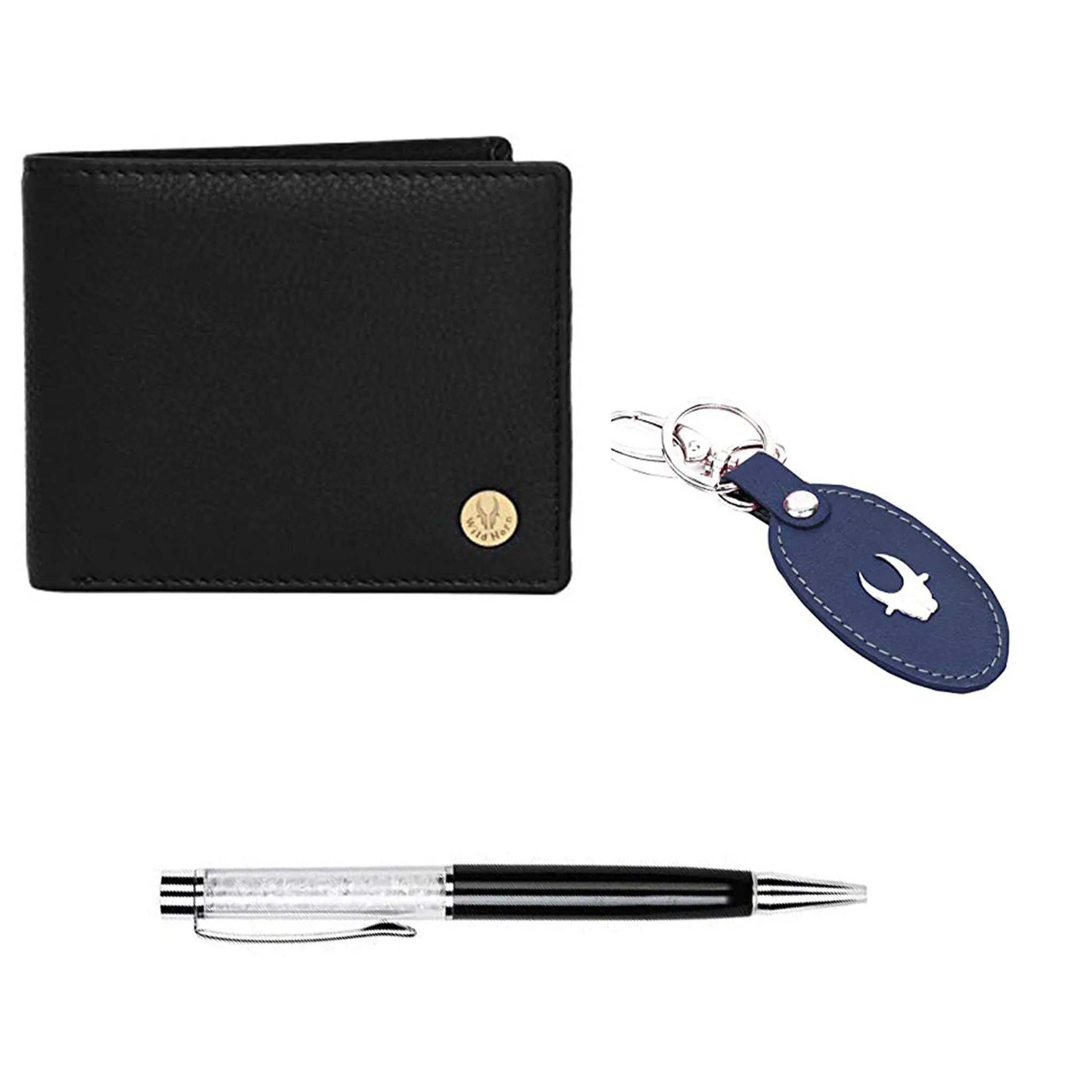 SANFORD Leather Wallet, Keychain & Pen Gift Hamper for Men