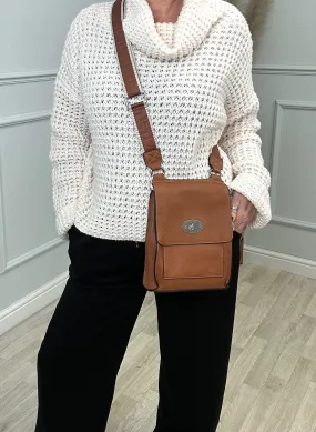 Small Lilly Messenger Crossbody Bag  Tan