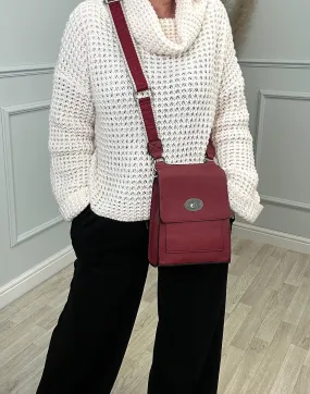 Small Lilly Messenger Crossbody Bag  Wine