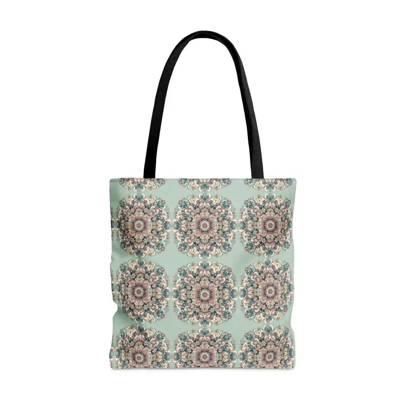 Stylish Mandala Tote Bag with Black Cotton Handles