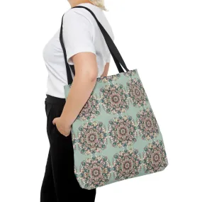 Stylish Mandala Tote Bag with Black Cotton Handles
