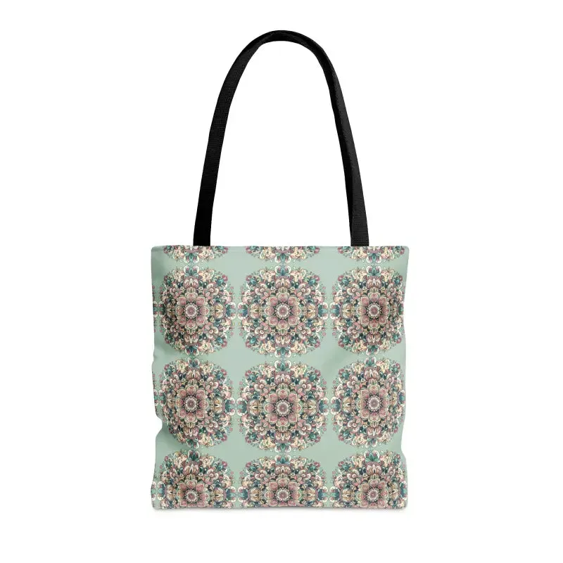 Stylish Mandala Tote Bag with Black Cotton Handles