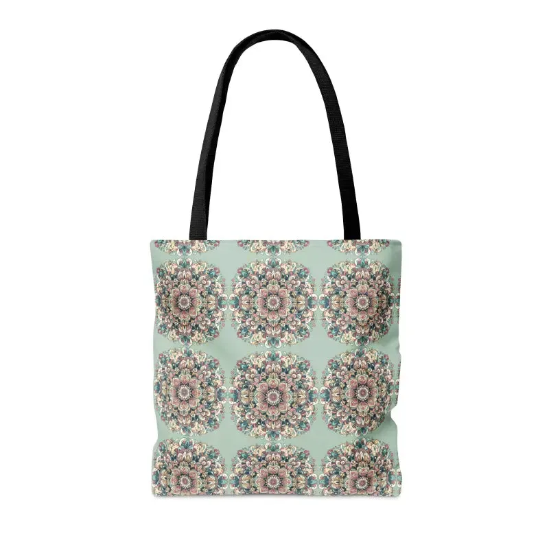 Stylish Mandala Tote Bag with Black Cotton Handles