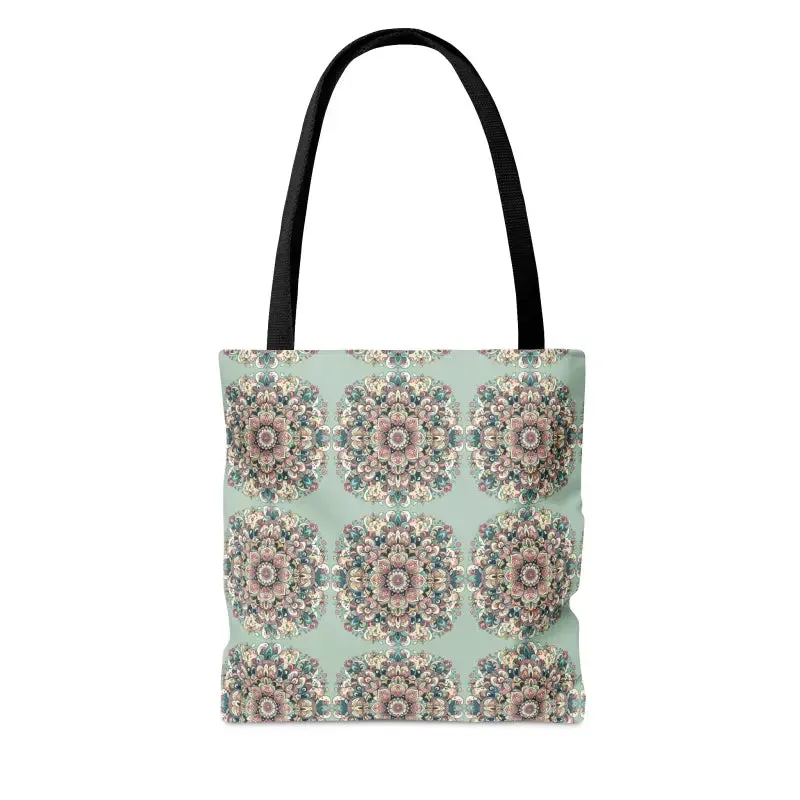 Stylish Mandala Tote Bag with Black Cotton Handles