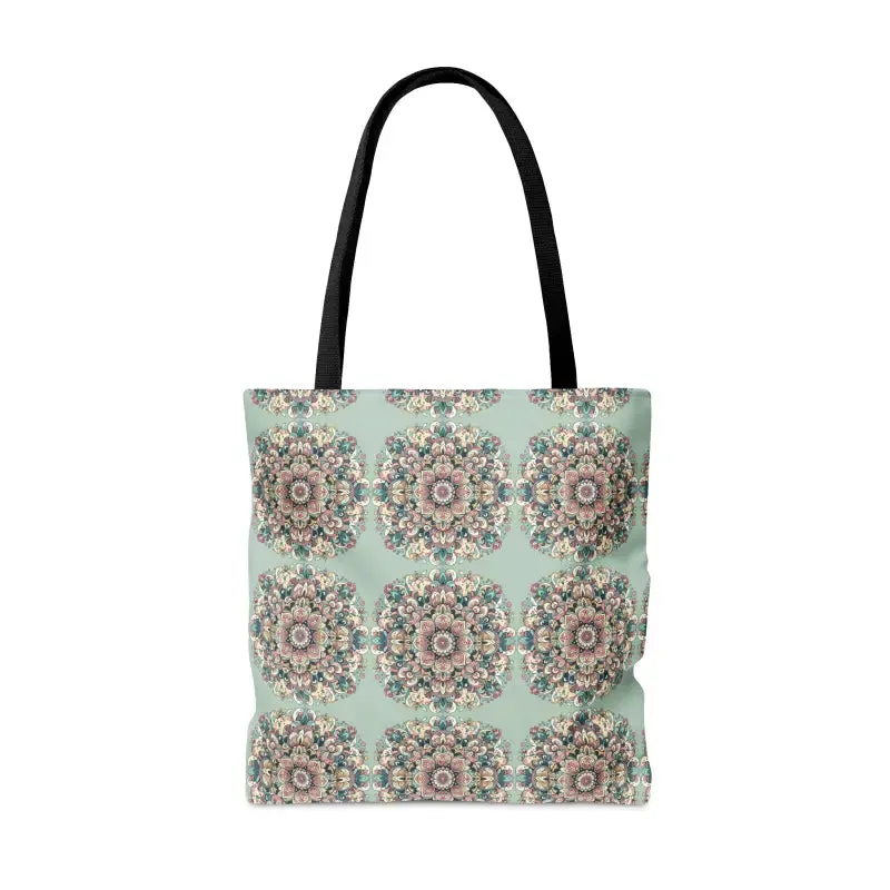 Stylish Mandala Tote Bag with Black Cotton Handles