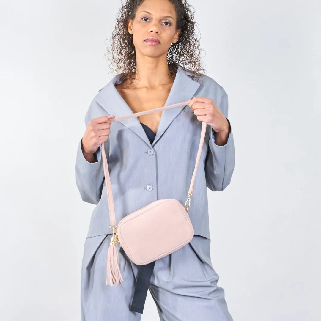 Suede crossbody bags with tassel detail wholesale