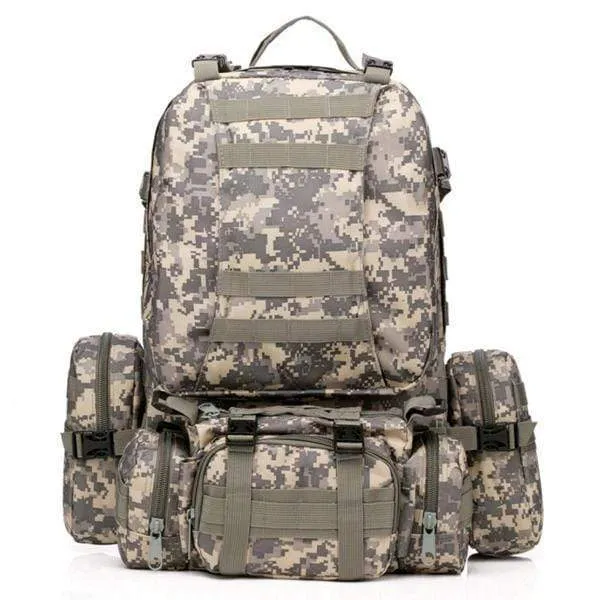 Tactical Military Survival Backpack Army Molle Rucksack 50L 600D