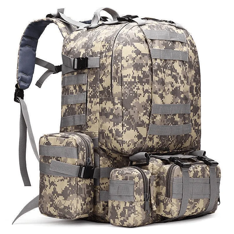 Tactical Military Survival Backpack Army Molle Rucksack 50L 600D