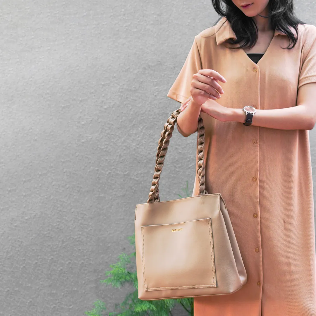 Tas Tote Wanita Silvertote Nathalie Khaki