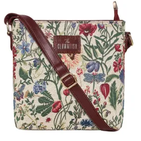 THE CLOWNFISH Linda Series Sling for Women Casual Ladies Single Shoulder Bag For Women Crossbody Bag for College Girls (Pink-Floral)
