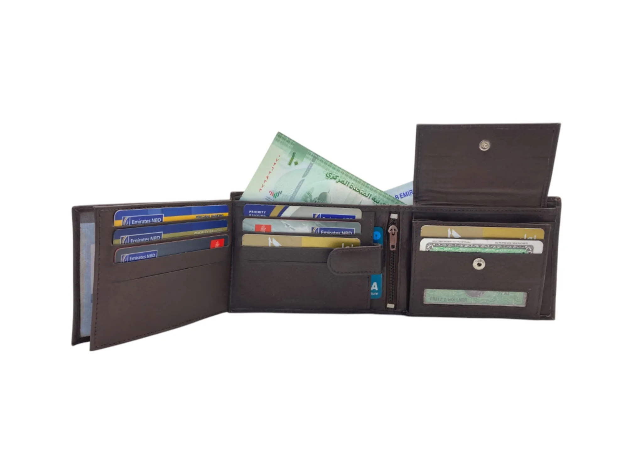 Top Grain Napa Leather Card & Coin Billfold Wallet # 740