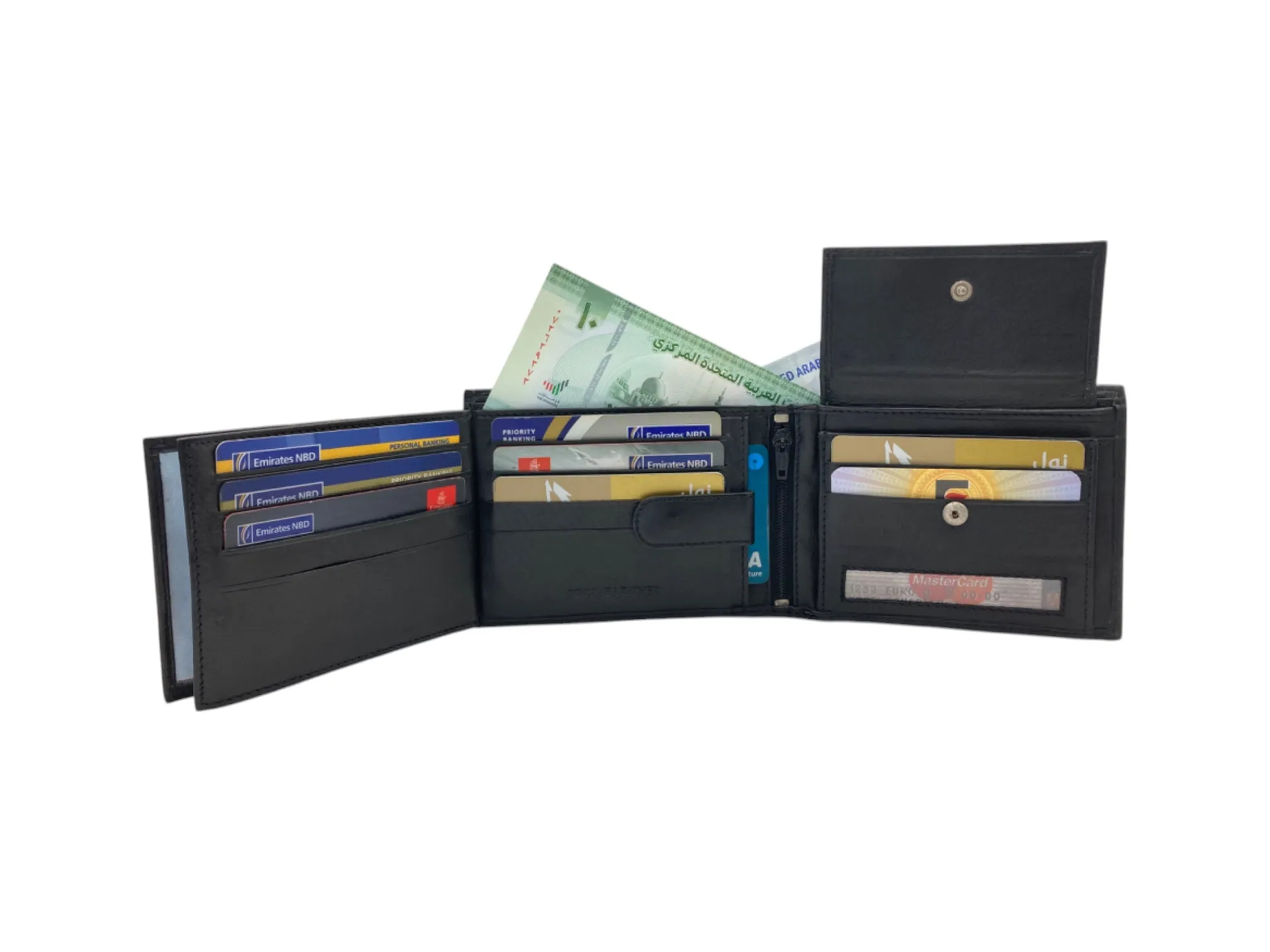 Top Grain Napa Leather Card & Coin Billfold Wallet # 740