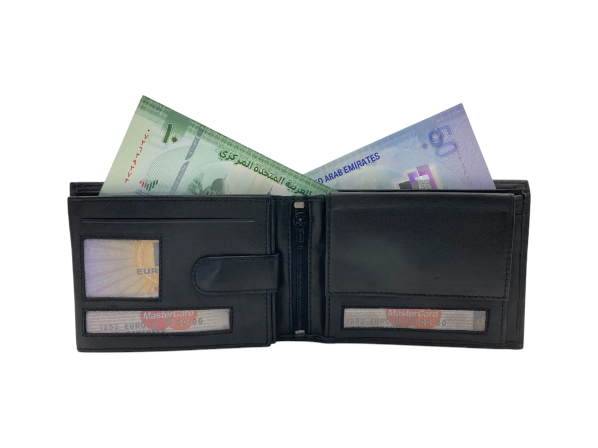Top Grain Napa Leather Card & Coin Billfold Wallet # 740