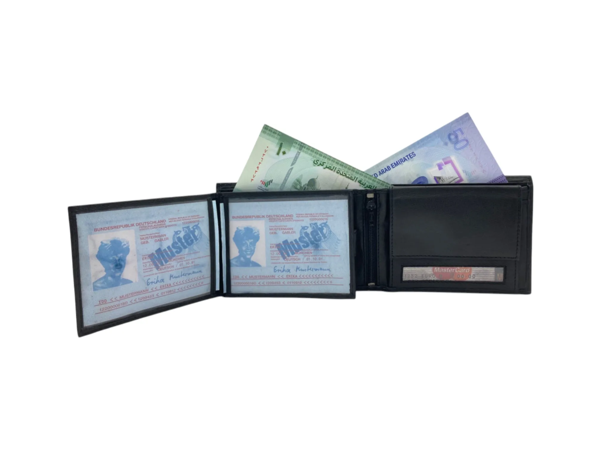Top Grain Napa Leather Card & Coin Billfold Wallet # 740