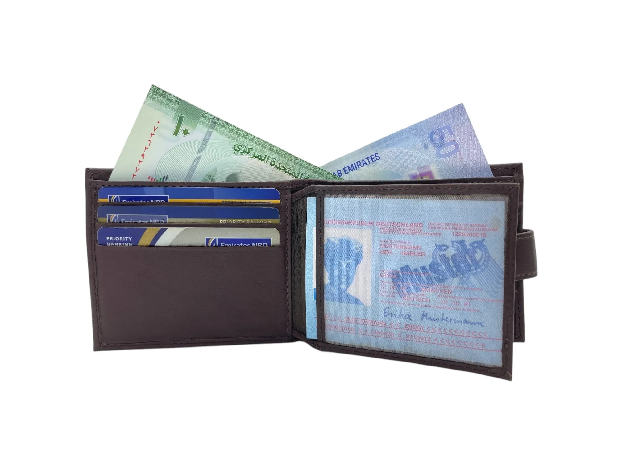 Top Grain Napa Leather Card & Coin Billfold Wallet # 753CL