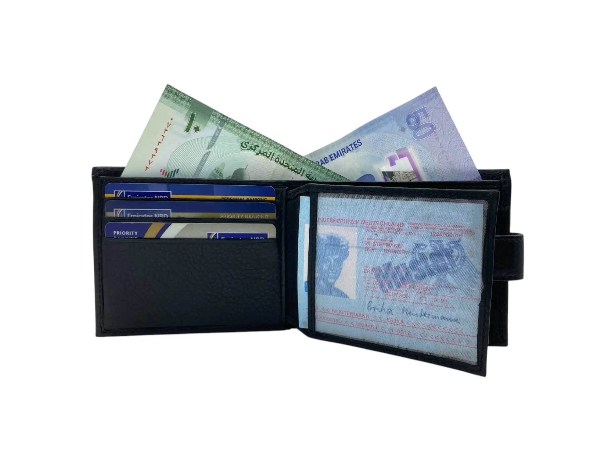 Top Grain Napa Leather Card & Coin Billfold Wallet # 753CL