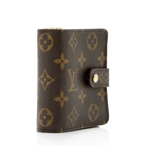 Trendy Inspired Louis Vuitton Monogram Canvas Zipped Compact Wallet (shf-zlqi9r)