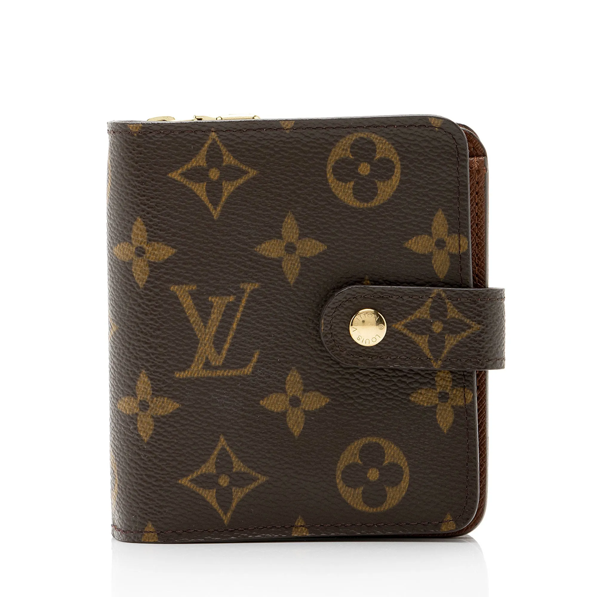 Trendy Inspired Louis Vuitton Monogram Canvas Zipped Compact Wallet (shf-zlqi9r)