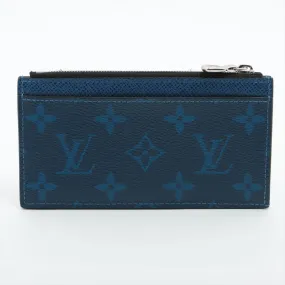 Trendy Inspired Louis Vuitton Taigarama Coin Card Holder Navy Blue