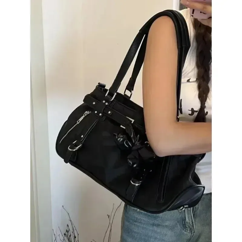 Uakiss Y2k Large Capacity Pink Travel Crossbody Bag Women Versatile Leopard Print Shoulder Bag Trend Sports Gym Handbag