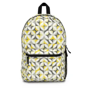 Vibrant Modern Yellow Grey Geometric Backpack