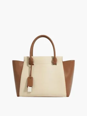 Victoria | Sophisticated Two-Tone Tote Bag