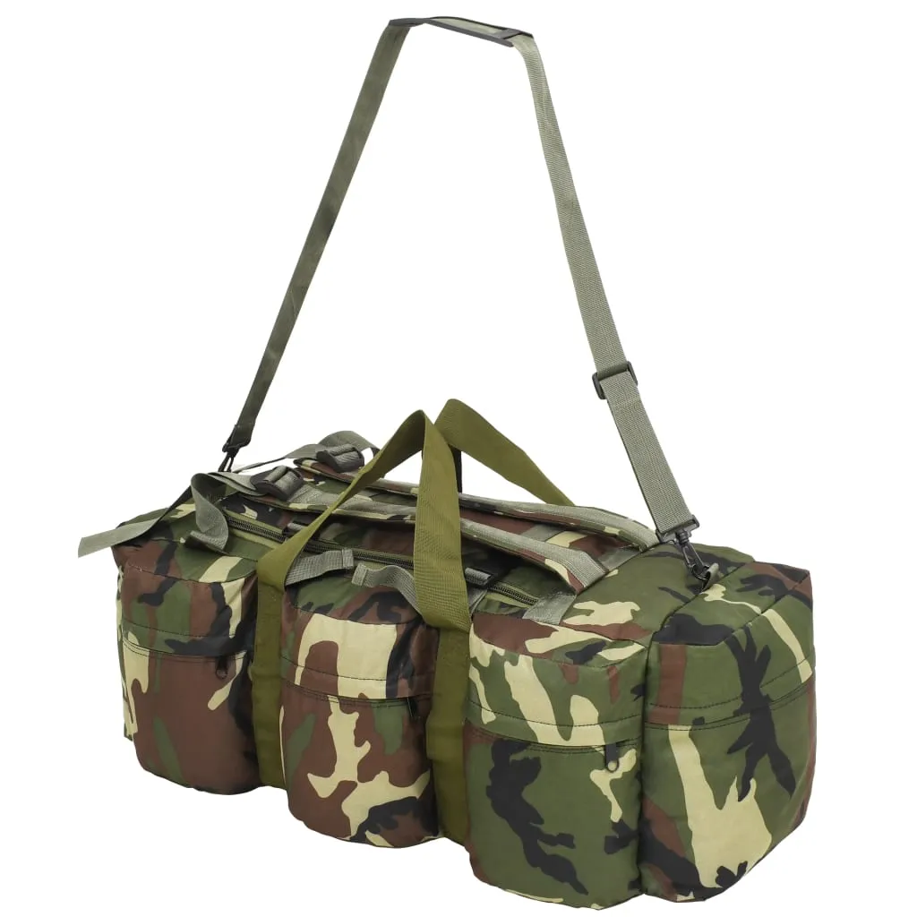 vidaXL 3-in-1 Army-Style Duffel Bag 90 L Camouflage - Versatile & Durable Travel Gear
