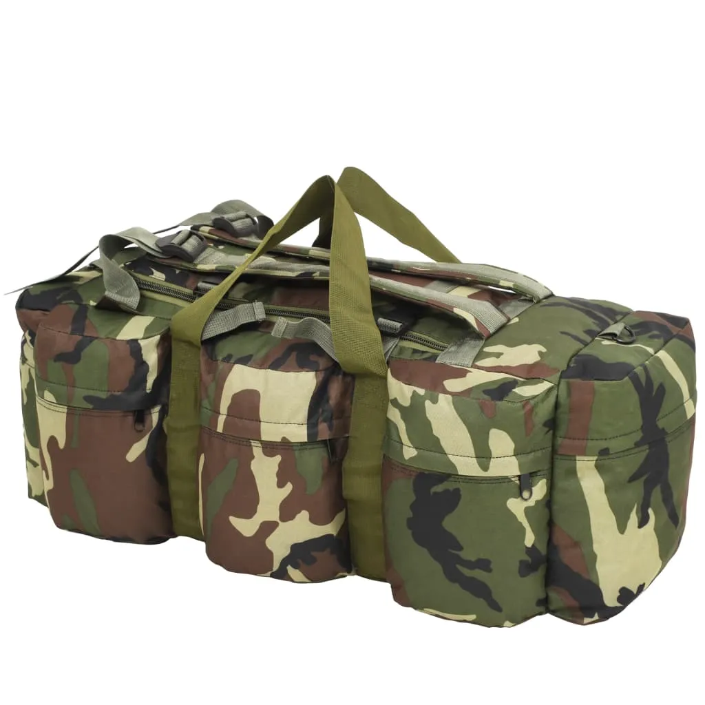 vidaXL 3-in-1 Army-Style Duffel Bag 90 L Camouflage - Versatile & Durable Travel Gear