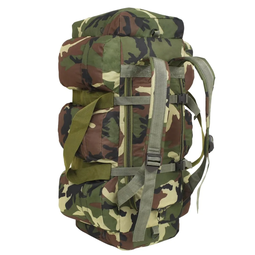 vidaXL 3-in-1 Army-Style Duffel Bag 90 L Camouflage - Versatile & Durable Travel Gear