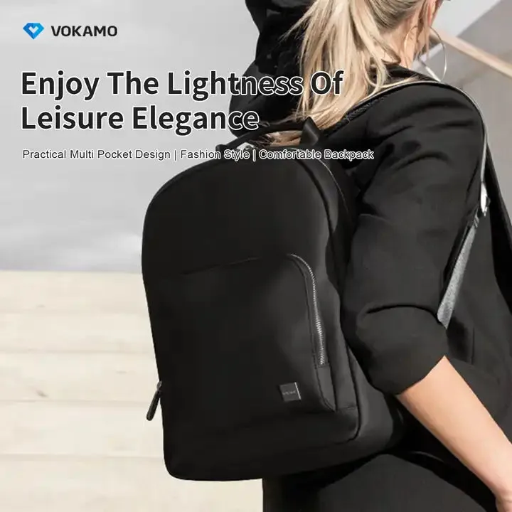 VOKAMO Fashion PU Leather Backpacks Unisex Casual Student Backpack 11 13 Inches