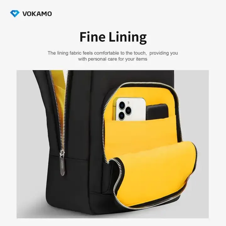 VOKAMO Fashion PU Leather Backpacks Unisex Casual Student Backpack 11 13 Inches