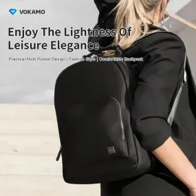 VOKAMO Fashion PU Leather Backpacks Unisex Casual Student Backpack 11 13 Inches