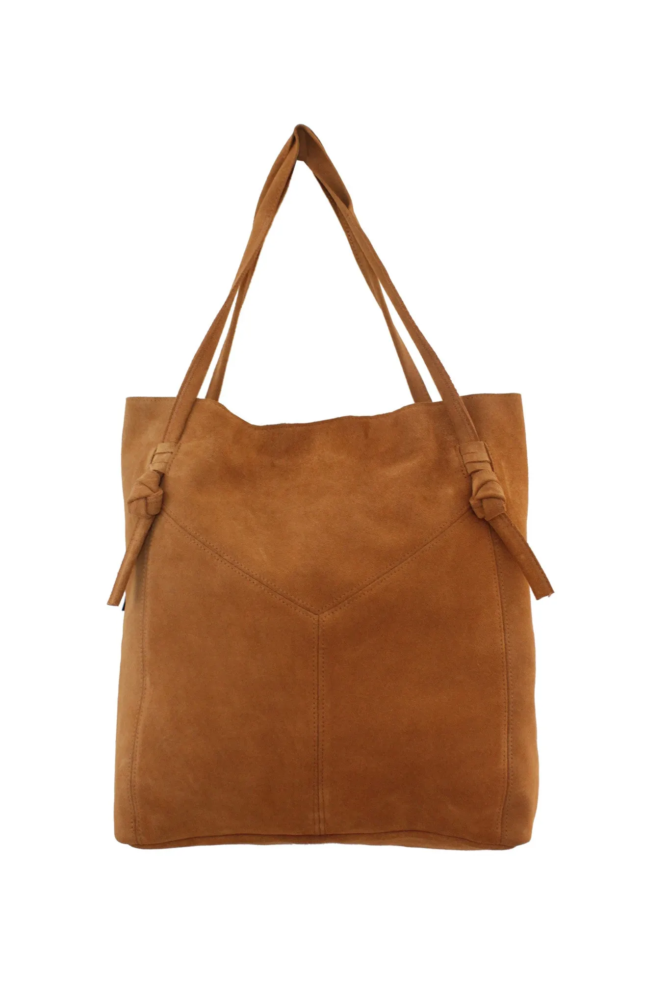 Wildleder Tote in Cognac