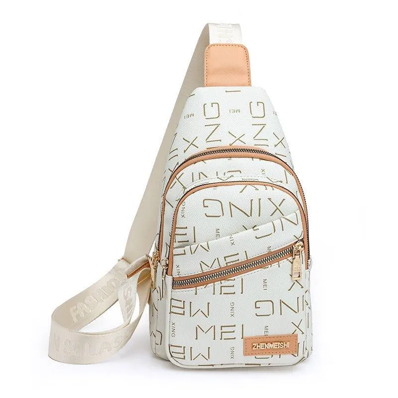 Women's Chest Bag with Fashion Letters – New Printed Crossbody Bag for Daily Use