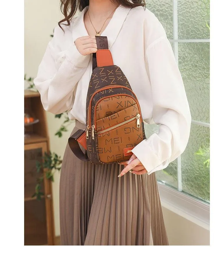 Women's Chest Bag with Fashion Letters – New Printed Crossbody Bag for Daily Use