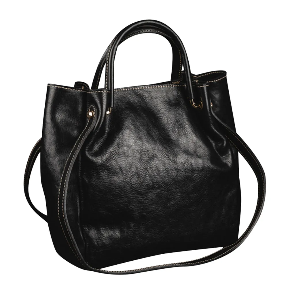 YAAGLE Female All-matching Cowhide Zip Handbag Tote YG8219
