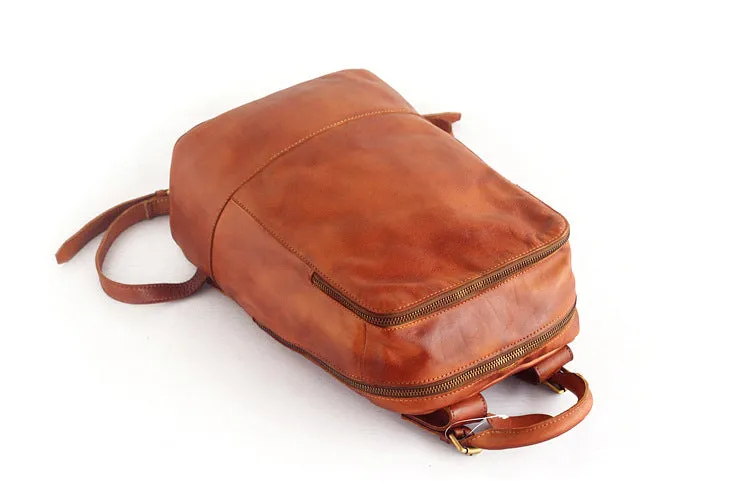 YAAGLE Vintage Unisex Genuine Leather Travel Backpack YGPD2115
