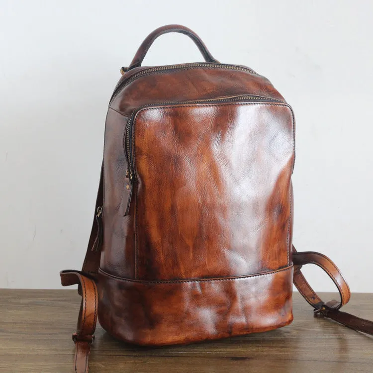 YAAGLE Vintage Unisex Genuine Leather Travel Backpack YGPD2115