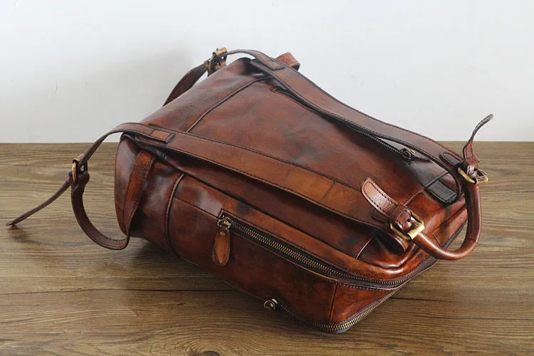 YAAGLE Vintage Unisex Genuine Leather Travel Backpack YGPD2115