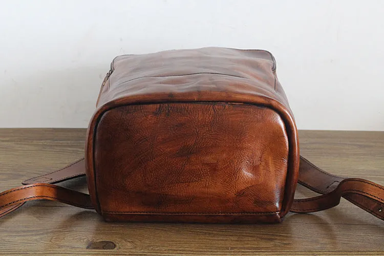 YAAGLE Vintage Unisex Genuine Leather Travel Backpack YGPD2115