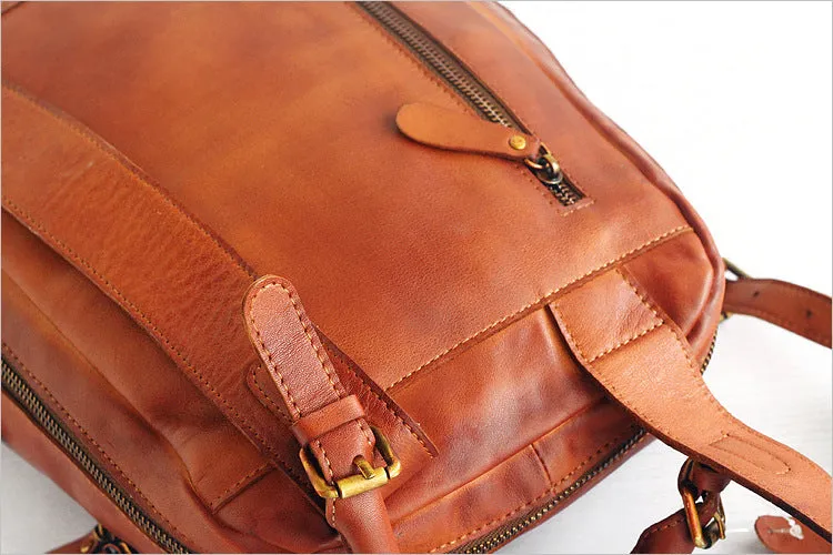 YAAGLE Vintage Unisex Genuine Leather Travel Backpack YGPD2115